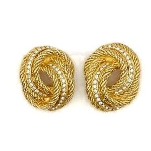 Christian Dior twisted knot clip on earrings